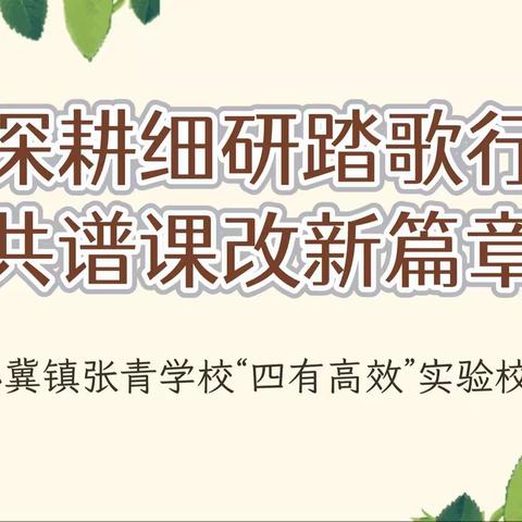 深耕细研踏歌行，共谱课改新篇章——新乡县小冀镇张青学校“四有高效”实验校观摩交流