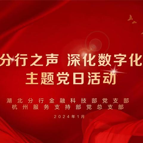 湖北分行金融科技部党支部开展“聆听分行之声 深化数字化转型”主题党日活动