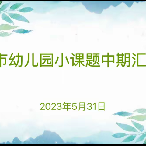 课题汇报展成果 专家引领促成长——文昌市幼儿园小课题中期汇报工作