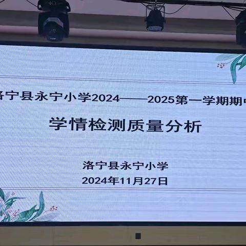 分析明得失 反思提质量----洛宁县永宁小学2024-2025第一学期期中学情检测质量分析