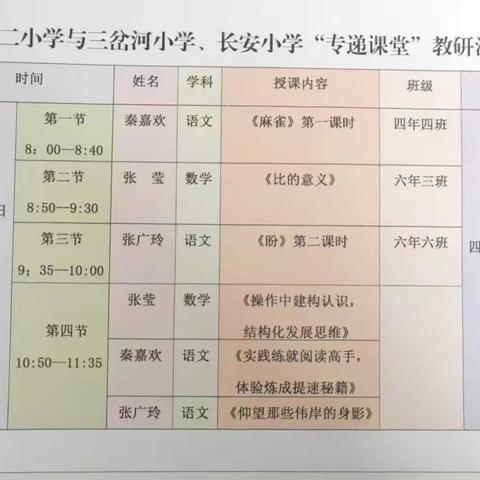 教研相长 学思同行——那吉屯第二小学携手长安学校开展“专递课堂”教研活动