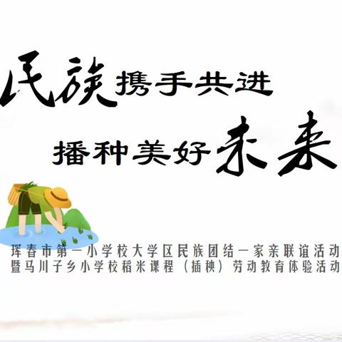 珲春市第一小学大学区民族团结一家亲联谊活动暨马川子乡小学校稻米课程（插秧）劳动教育体验活动