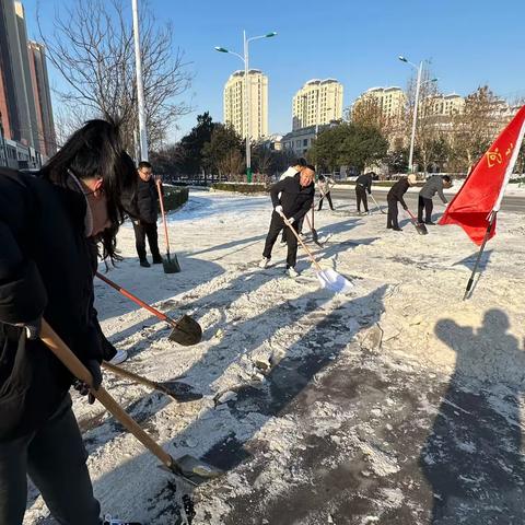 交通运输局党员干部齐上阵  清雪除冰护安全