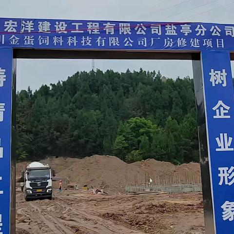 盐亭饲料厂建设主体工程已到±0