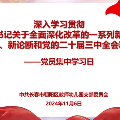 “领悟全会精神 共筑幼教未来”——朝阳区教师幼儿园党支部党员集中学习日活动