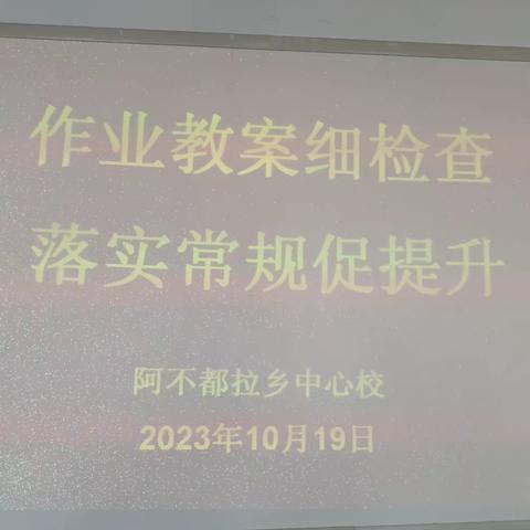 作业教案细检查        落实常规促提升–––阿不都拉乡中心学校常规检查