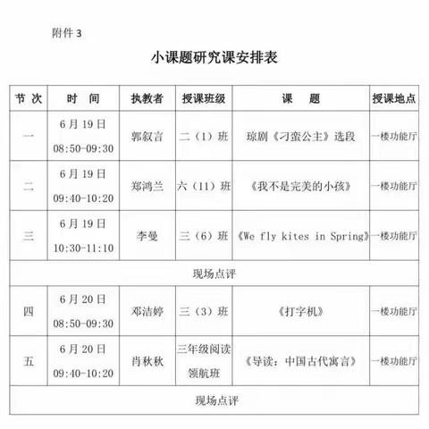 教研|研于心  立于行——海南省农垦直属第二小学2023年上半年小课题中期汇报课评比