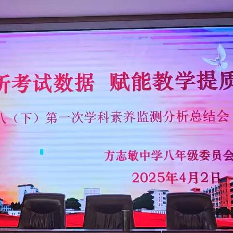 剖析考试数据 赋能教学提质------八年级下学期学科素养监测分析总结会
