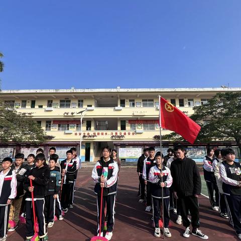 🍁护生态文明 做真善少年🍁  渠旧中学校外清扫街道志愿者活动