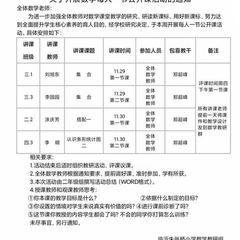 展自我，互学习，促成长——临沂朱张桥小学“每人一节公开课”活动进行时