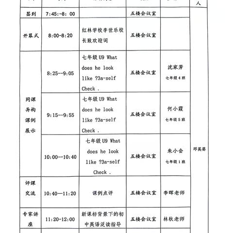 聚焦学科核心素养，提高课堂教学质量 —1+N区域联片第二片区初中英语“同课异构”教研活动