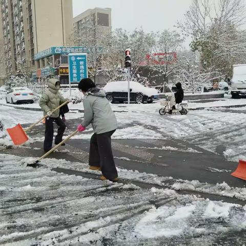 多方联动除积雪  济齐路社区保障居民安全出行