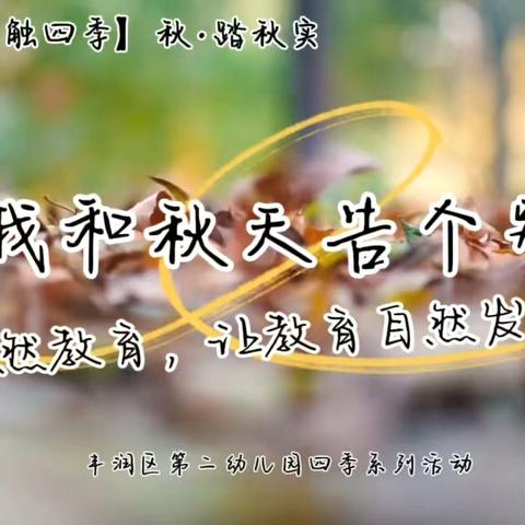 【“绘”触四季】秋·踏秋实~“我和秋天告个别”——丰润区第二幼儿园四季系列活动