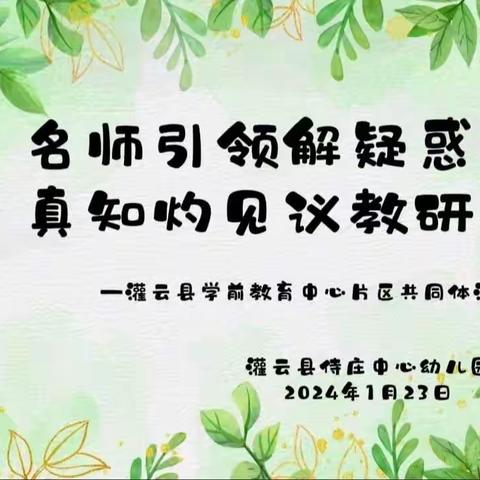 名师引领解疑惑，真知灼见议教研——灌云县学前教育中心片区发展共同体活动