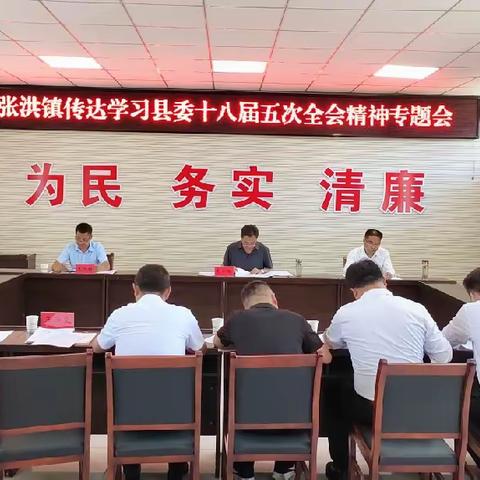 张洪镇召开党委会议传达学习省市县委全会精神