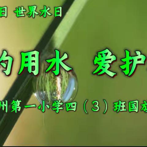 守护生命水，共爱地球家 ——新州第一小学四（3）班国旗课程