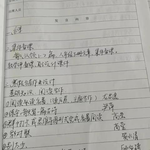 《教学研讨与寒假作业规划会议纪实》