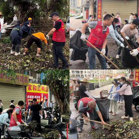 海口市琼山区民政局开展灾后道路清障工作