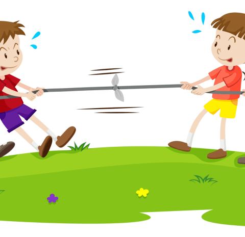 凝心聚力，童心向党——迎“六一”拔河比赛——五中二年级