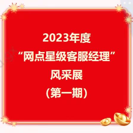 2023年度网点星级客服经理风采展（第一期）