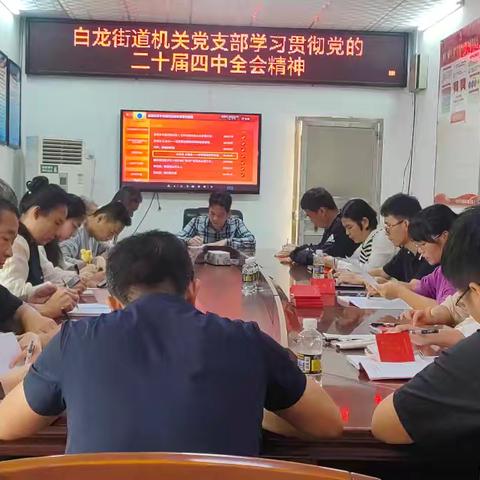 白龙街道机关党支部学习贯彻党的二十届四中全会精神