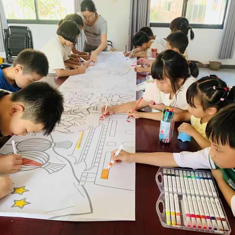 画笔绘新篇 童心庆双节 ‍     鸿坛完小迎双节活动