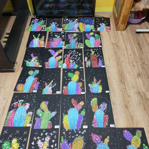 油画棒:《仙人掌》