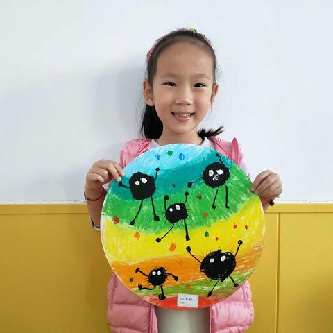 油画棒:《煤球精灵》