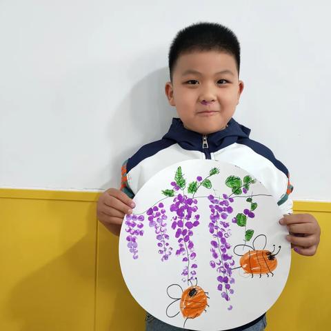 水粉画:《紫藤花》