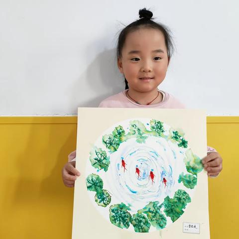 晕染画:《夏日荷塘》