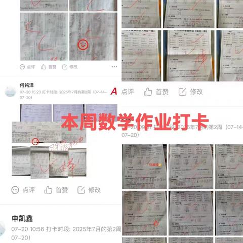 台城乡中心校赵拔庄学校暑假阶段性作业第二次抽查展示