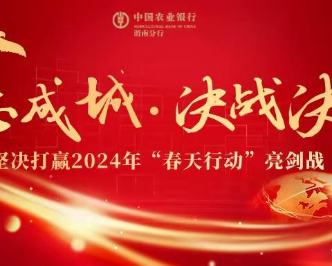 凝心聚力  勇开新局 农行西岳路支行召开2024年“春天行动”综合营销启动会