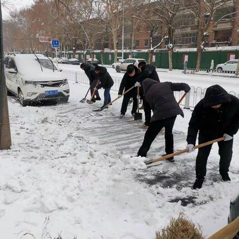 除冰扫雪助出行  志愿服务暖人心