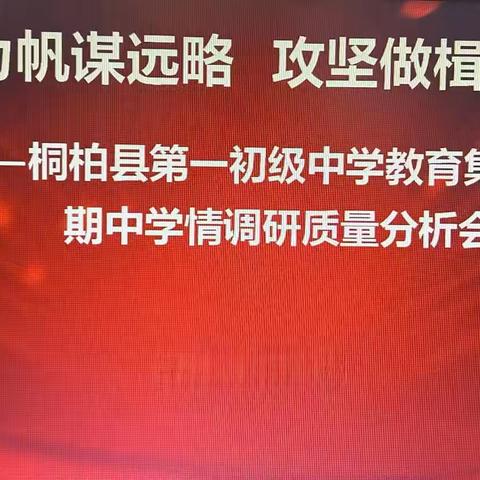 数据为帆谋远略 攻坚做楫破新局——桐柏县第一初级中学教育集团期中学情调研质量分析会