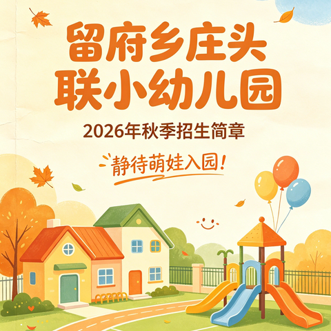 留府乡庄头联小幼儿园2026年秋季招生简章——静待萌娃入园！