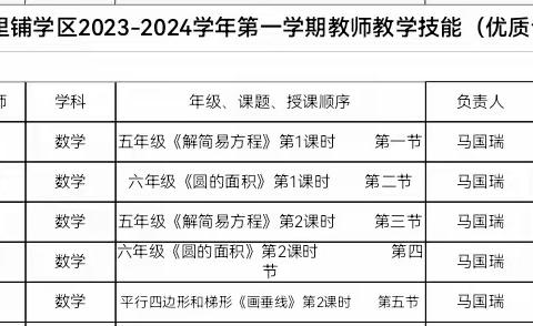 学思笃行，共同进步 和政县三十里铺学区2023-2024学年第一学期教师教学技能竞赛 (数学优质课）活动