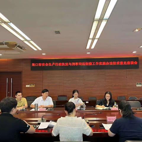 市应急管理局组织召开海口市安全生产行政执法与刑事司法衔接工作实施办法征求意见座谈会
