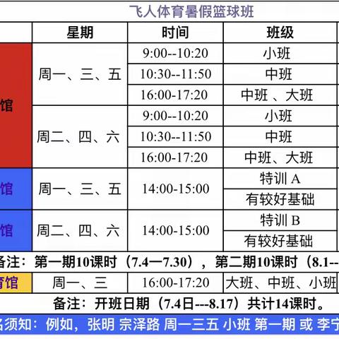 2022飞人体育暑期篮球训练