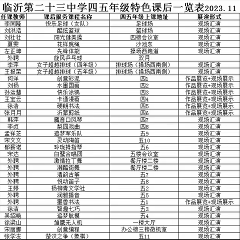 【幸福23中·校本特色】特色课程“展风采”，课后服务“促成长”—临沂第二十三中学小学部校本特色月展演活动纪实