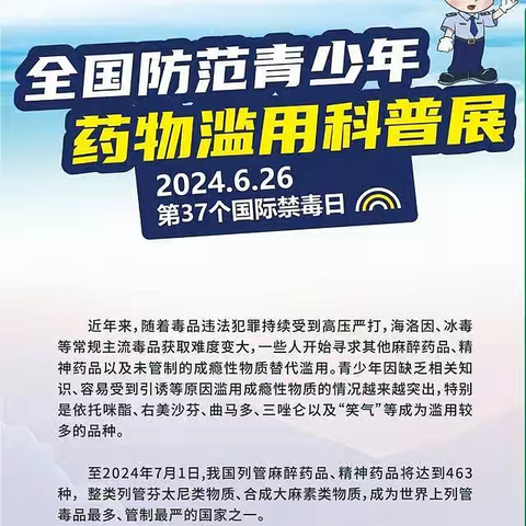 灵山县新圩镇中心幼儿园2024年全国防范青少年药物滥用科普展和近代以来中国禁毒斗争史展览宣传材料