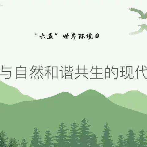 【进化学校·德育宣传】建设人与自然和谐共生的现代化——“六五”世界环境日倡议书