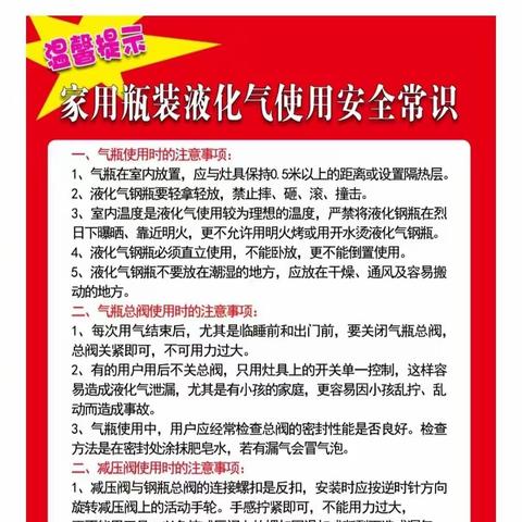 家用瓶装液化气使用安全知识