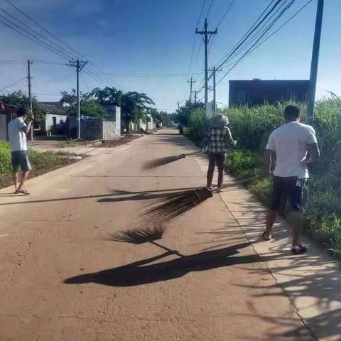 龙跃村党日活动卫生大扫除和卫生检查