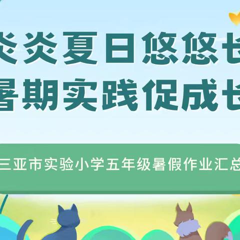 炎炎夏日悠悠长 暑期实践促成长——三亚市实验小学五年级暑假作业汇总