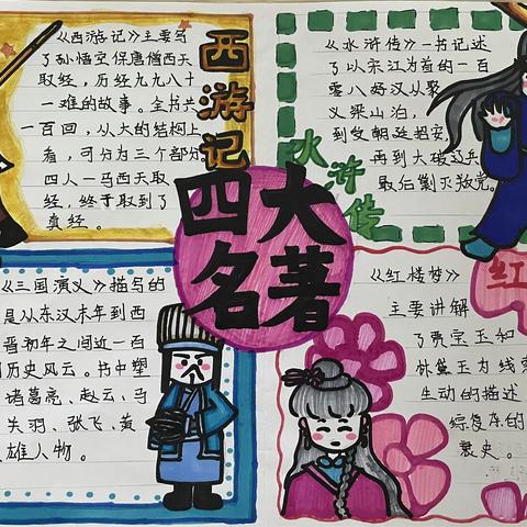 名著芬芳  纸短情长——记瑞昌第七小学语文组开展“中外名著推荐”手抄报活动