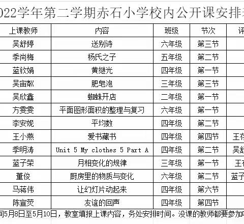 课堂展风采，师生共成长——云和县赤石乡中心校内公开课