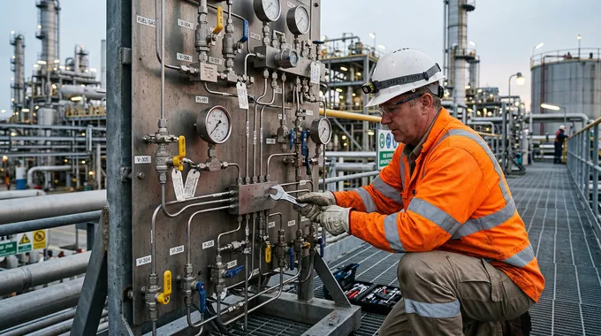 Engineer Installing Fitting