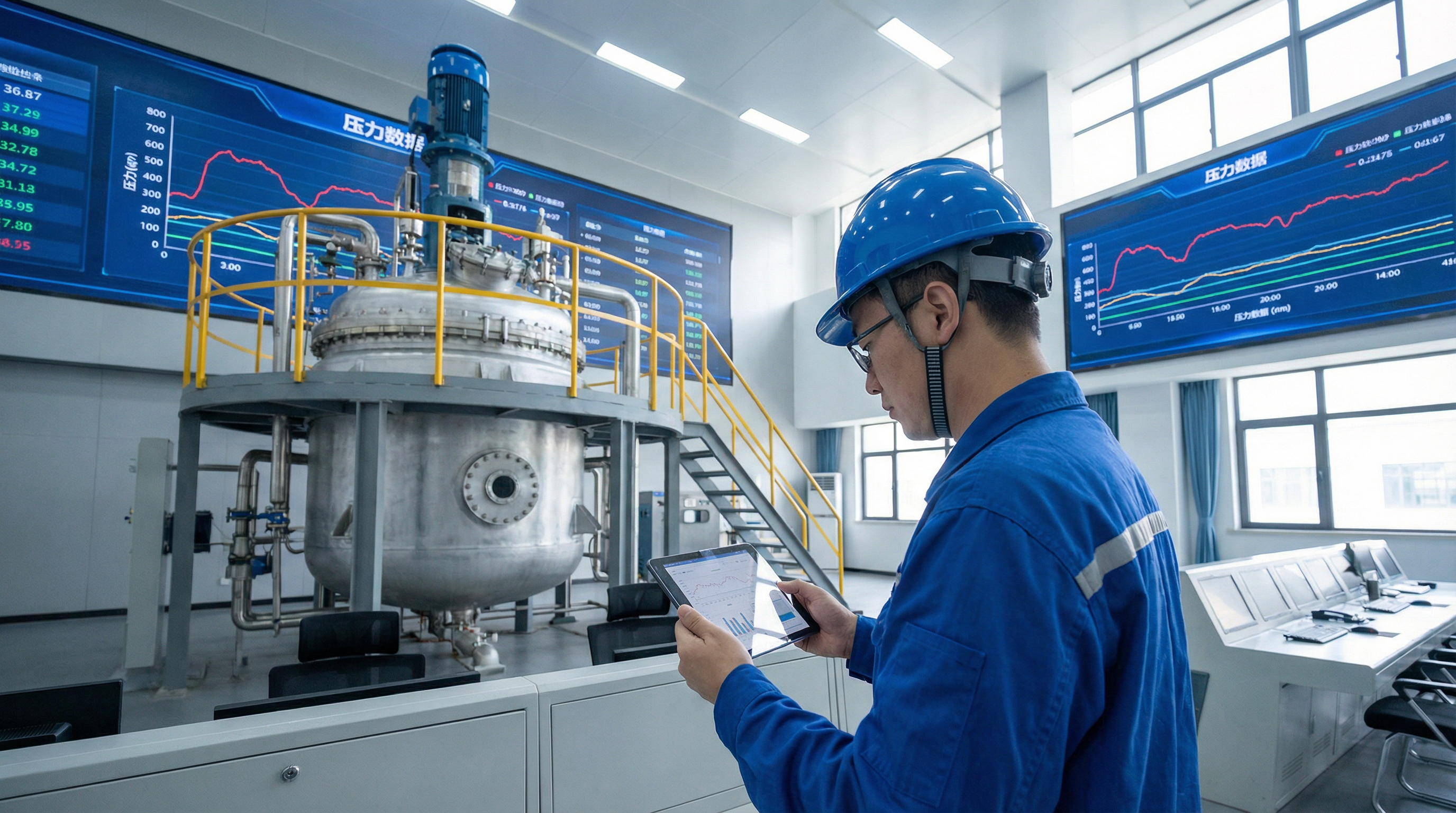 工程师在工业控制中心