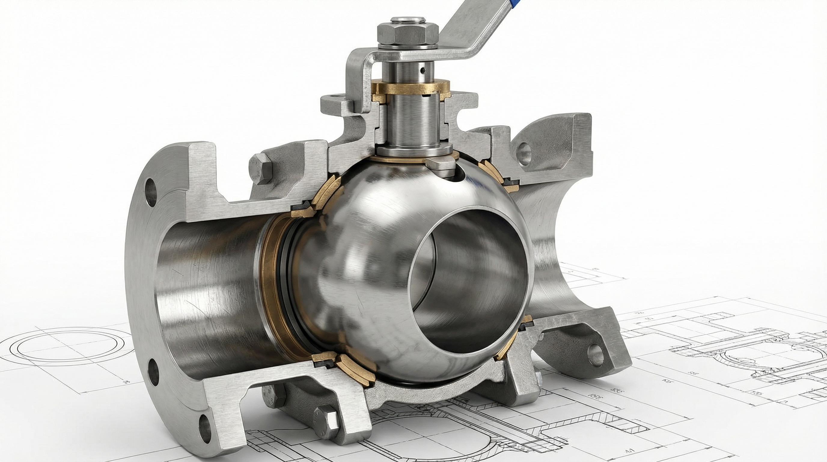 球阀内部结构剖面