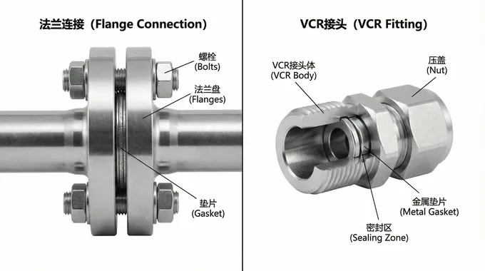 法兰与VCR结构对比